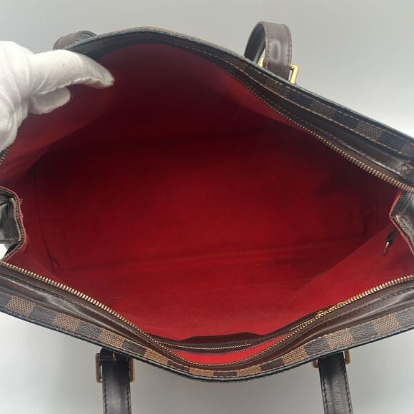 LOUIS VUITTON VINTAGE CHELSEA DAMIER EBENE HANDBAG PURSE TOTE - Picture 12 of 16